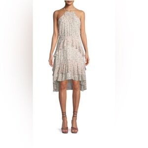 NWT Joie Size 12 Lamberta Printed Silk Halter Dress